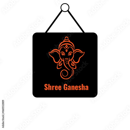 Shree Ganesha icon hanging on a wall