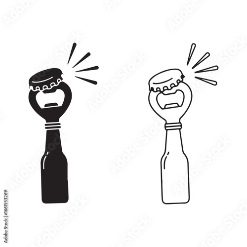 Bottle opener icon with transparent background