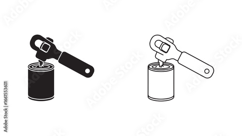 Can opener opening a tin with transparent background