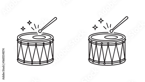 Drum with drumstick hitting surface