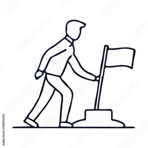 Vector illustration of a man cleaning a carpet with a vacuum cleaner