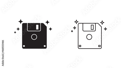 Floppy disk icon with transparent background