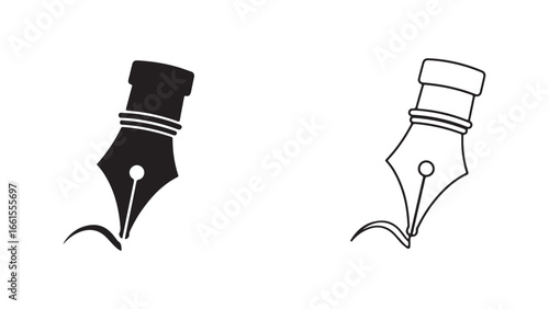 Fountain pen icon with transparent background