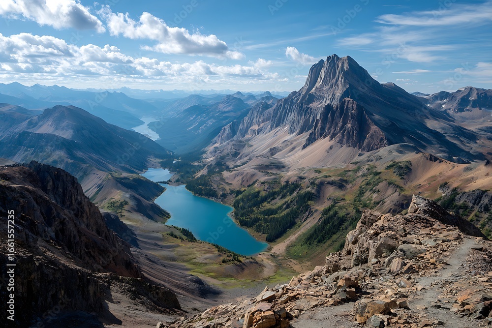 Fototapeta premium Crystalline Cliff Edge And Ice Sheet Summits Scenery 