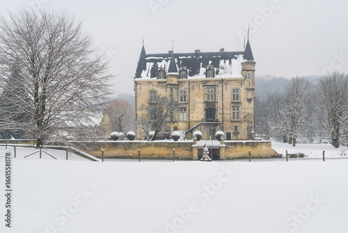 castle in Limburg in the snow