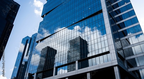 Modern Glass Skyscraper with Sky Reflection