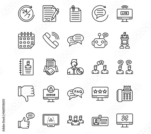 Communications Line Vector Icons