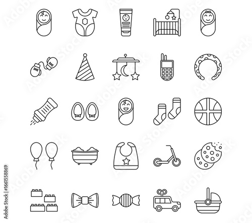 Baby Line Vector Icons
