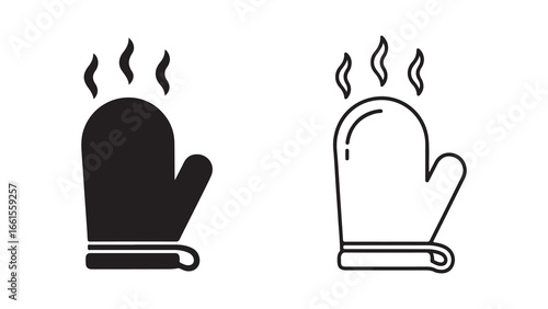 Oven mitt icon with transparent background