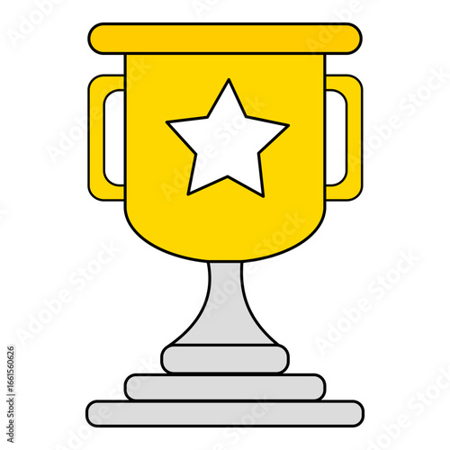 Golden trophy illustration for school achievement, education success, and student award in back to school theme.