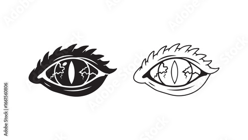 Reptile eye outline with transparent background