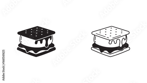 S'mores icon set with transparent background