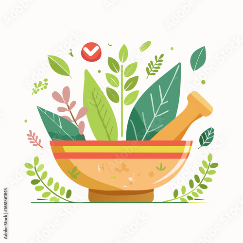 Vector illustration of traditional Indonesian medicinal plants