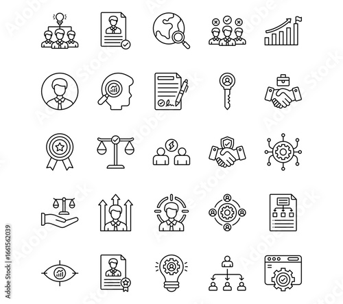 Human Resource Line Vector Icons