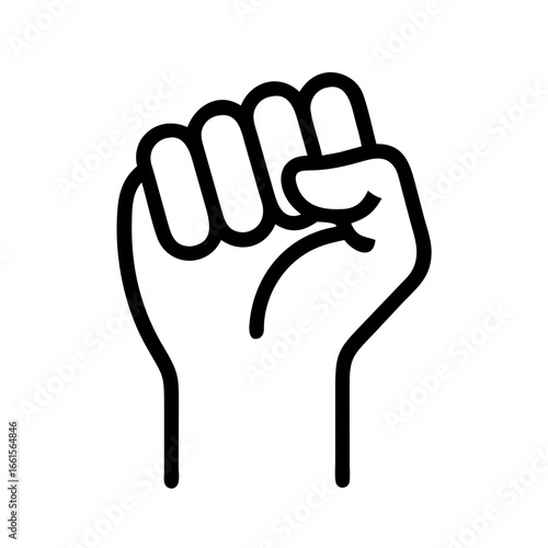 Raised fist vector symbol for protest, power, solidarity, resistance, and revolution concept design