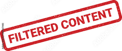 Filtered content rubber stamp effect with speckles for design use, rectangular banner style