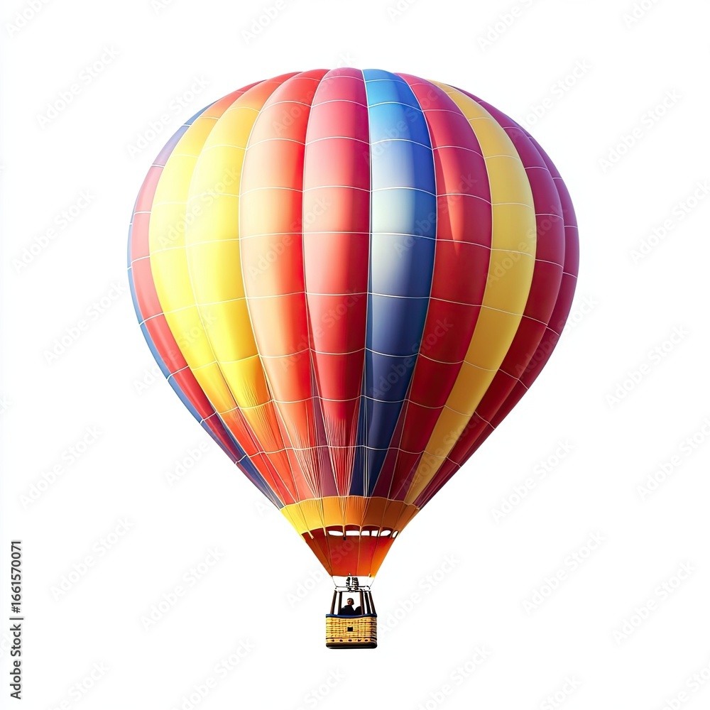 Fototapeta premium Colorful hot air balloon against a white background (1)