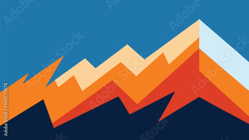 Clean abstract geometric mountain ridges vector illustration for modern designs