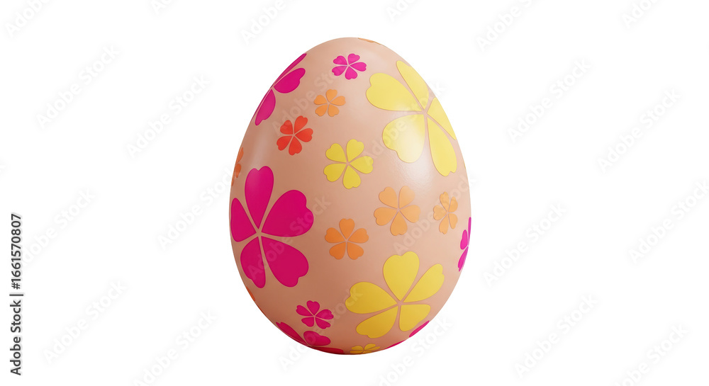Isolated Easter Egg with Floral Decorations Isolated Easter Egg with Floral Decorations