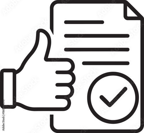 Thumbs Up and Approved Document Icon approval agreement