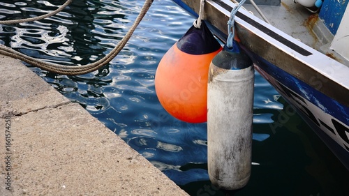 plastic bumper protectors on the pier