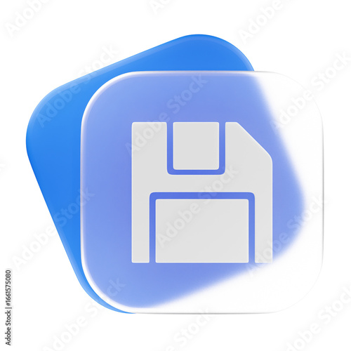 3d glassmorphism icon save file data