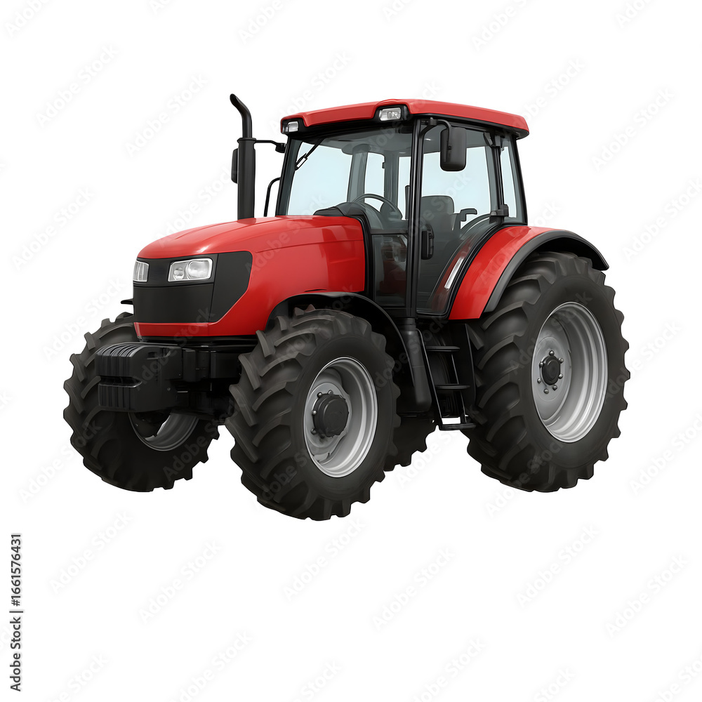 Red Tractor Isolated on White Background Red Tractor Isolated on White Background