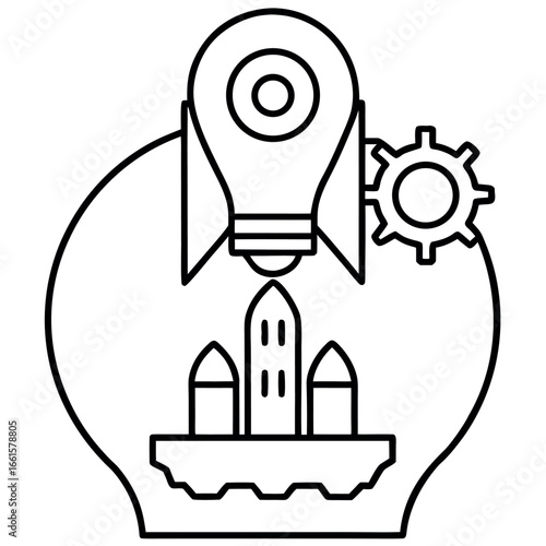 Business Incubator Outline Drawing for Coloring