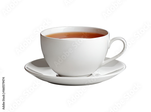 Wallpaper Mural A steaming cup of tea on a saucer isolated on black, Isolated On Transparent Background Torontodigital.ca