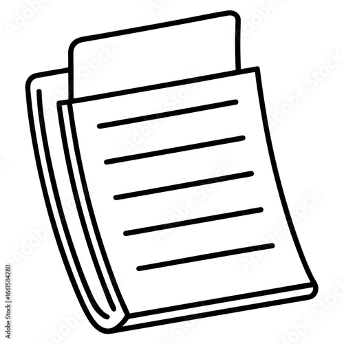 Financial Tax Papers Outline Drawing for Coloring