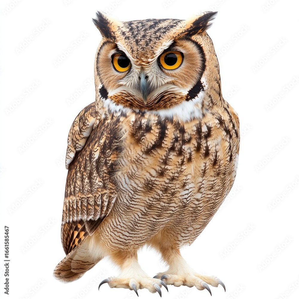 Fototapeta premium Detailed close-up of a standing owl