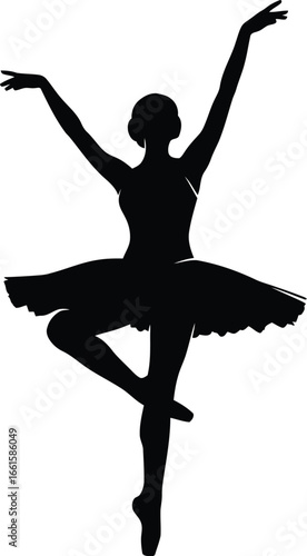 Elegant ballerina silhouette in graceful pose for dance or performance