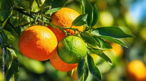 Wallpaper Mural The vibrant oranges hanging gracefully on a lush green tree. Torontodigital.ca