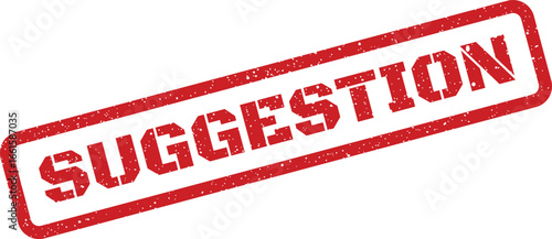 Grunge red suggestion stamp illustration for office use, worn texture