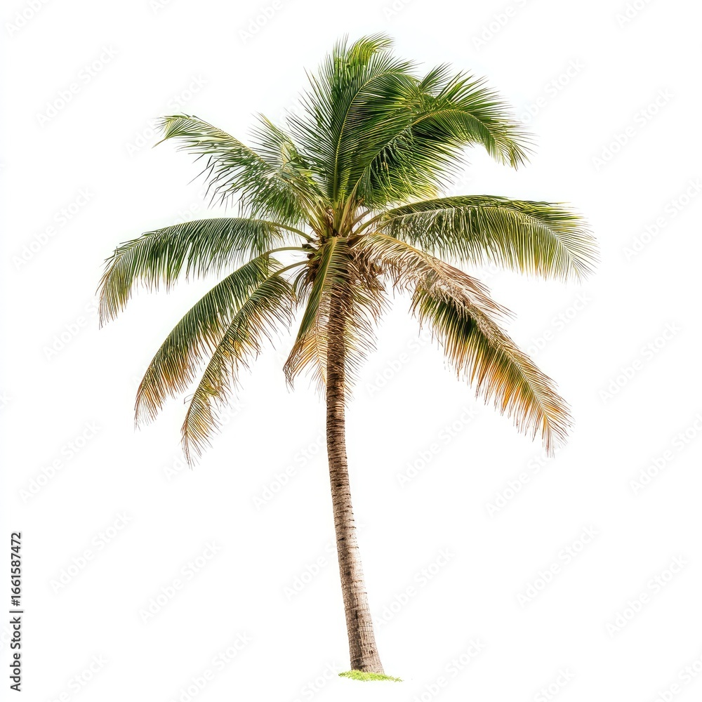 Fototapeta premium Isolated coconut palm tree against white background