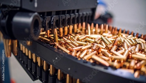 Ammunition production machine close up