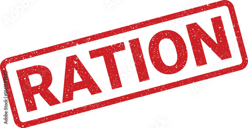 Grunge rubber stamp effect of the word RATION for design projects and communications