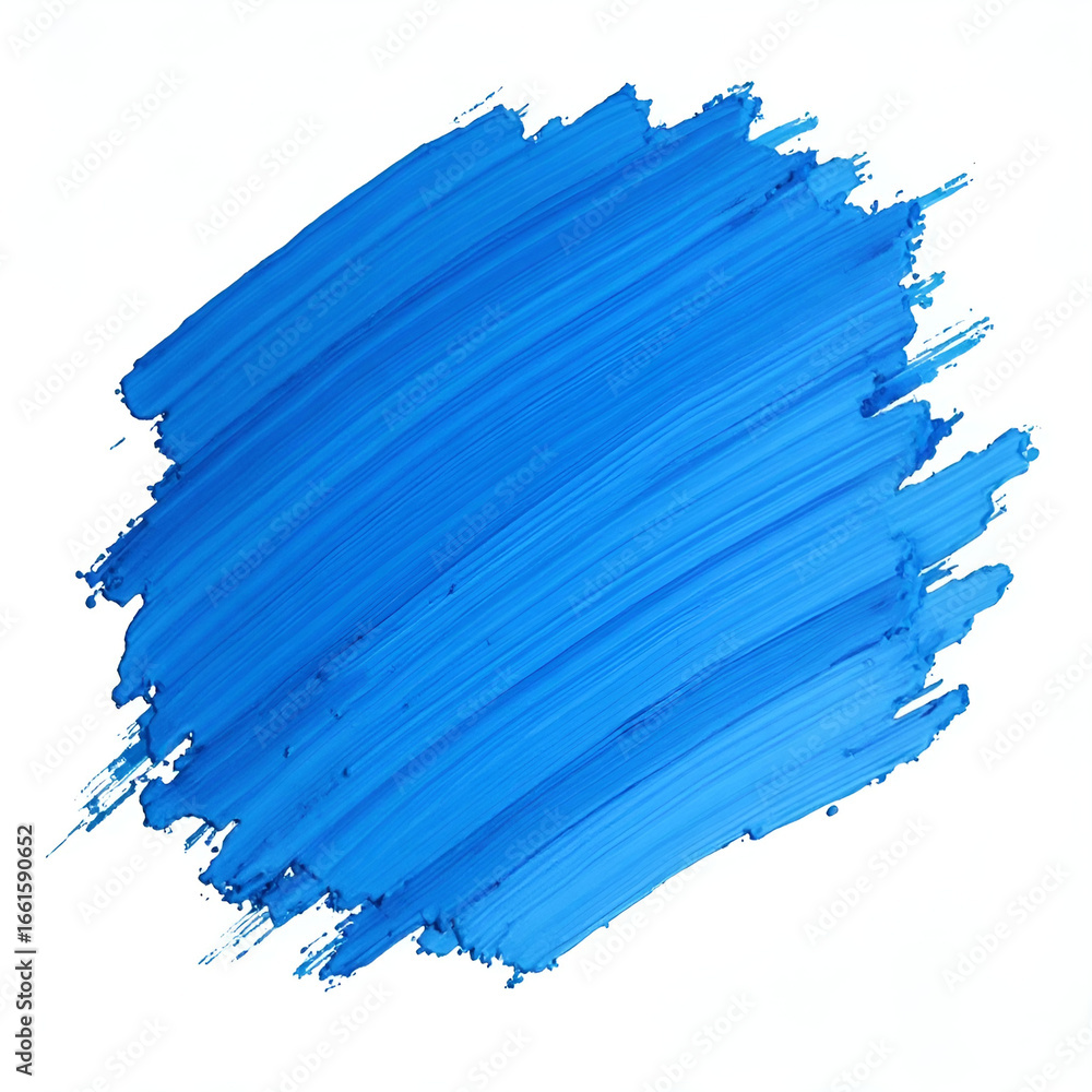 Fototapeta premium A bold blue poster color paint line, smooth and vibrant.