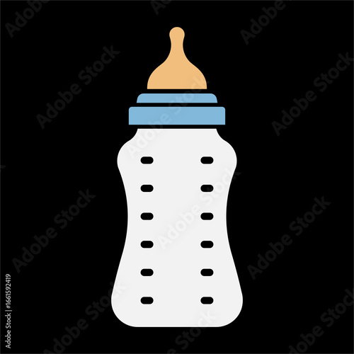 Milk bottle outlined and solid icon vector collection.