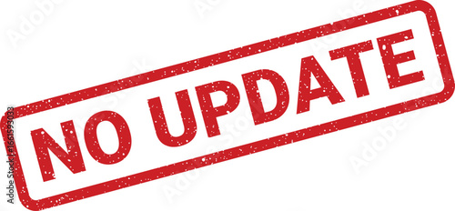 Grunge style of no update message, notification message design, angled perspective