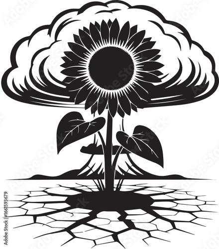 Sunflower Growing from Fallout – Hope After Nuclear Testing