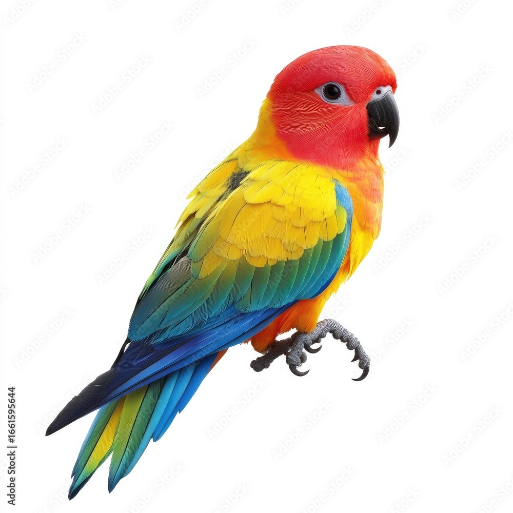 Obraz premium Vibrant parrot with yellow, red, and blue plumage