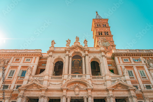 Fotografi Facade of Basilica di Santa Maria Maggiore Rome Italy