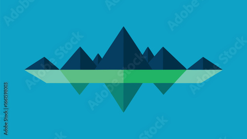 Minimalist geometric islands with reflections abstract vector illustration for design projects