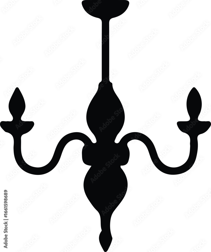 Obraz premium Vector Elegant chandelier silhouette luxurious home decor interior design Illustrator