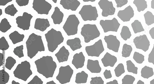 Grey irregular shapes on white simulating giraffe pattern with gradient lightening to the right