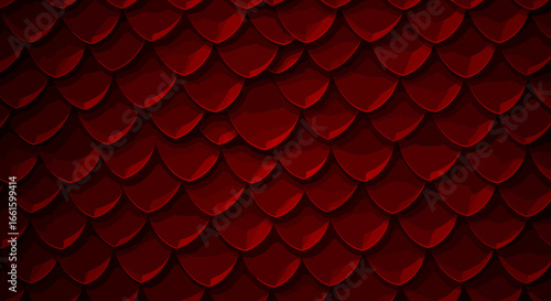 Red overlapping scale pattern with curved edges and subtle shading