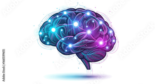 Brain Network Interconnected Intelligence and Neural Pathways Illustration. Web3. 