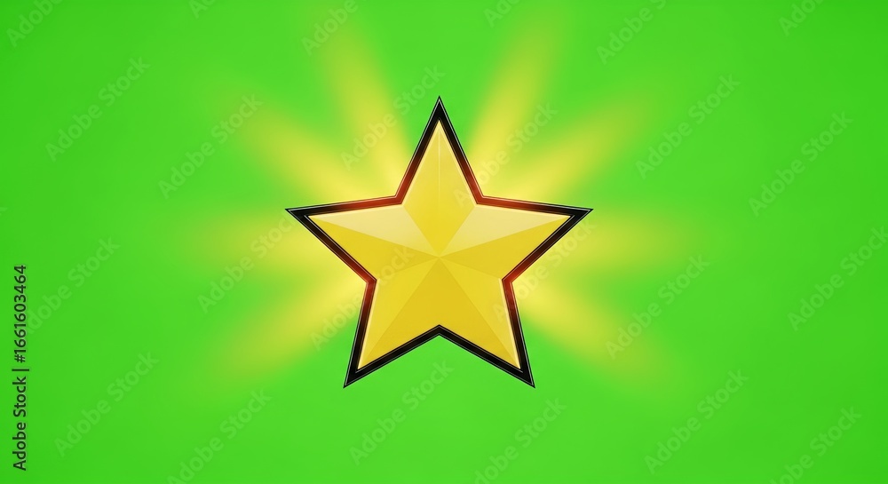 Fototapeta premium Shining gold star with radiant light, perfect for awards and recognition