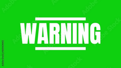warning text animation video